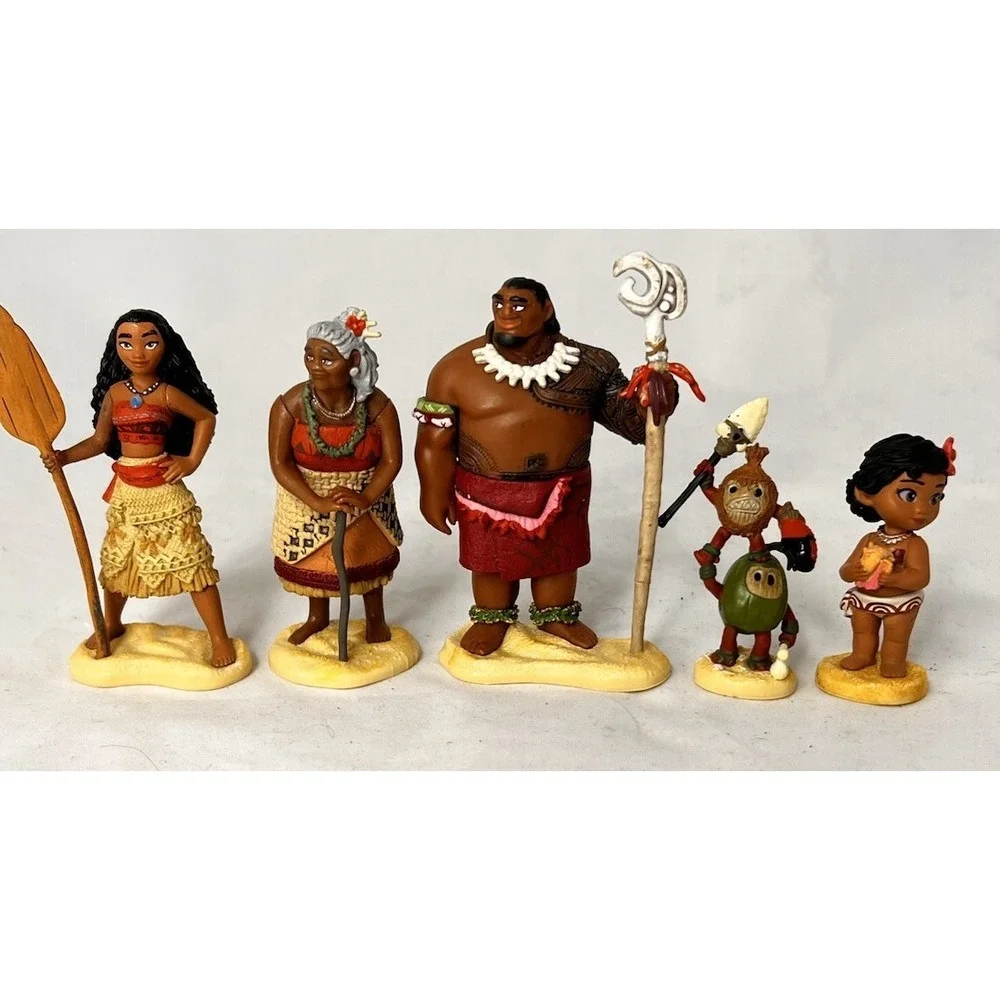 Disney Moana Figure Lot Family Tala Tui Kakamora Baby Moana Maui Toy Set